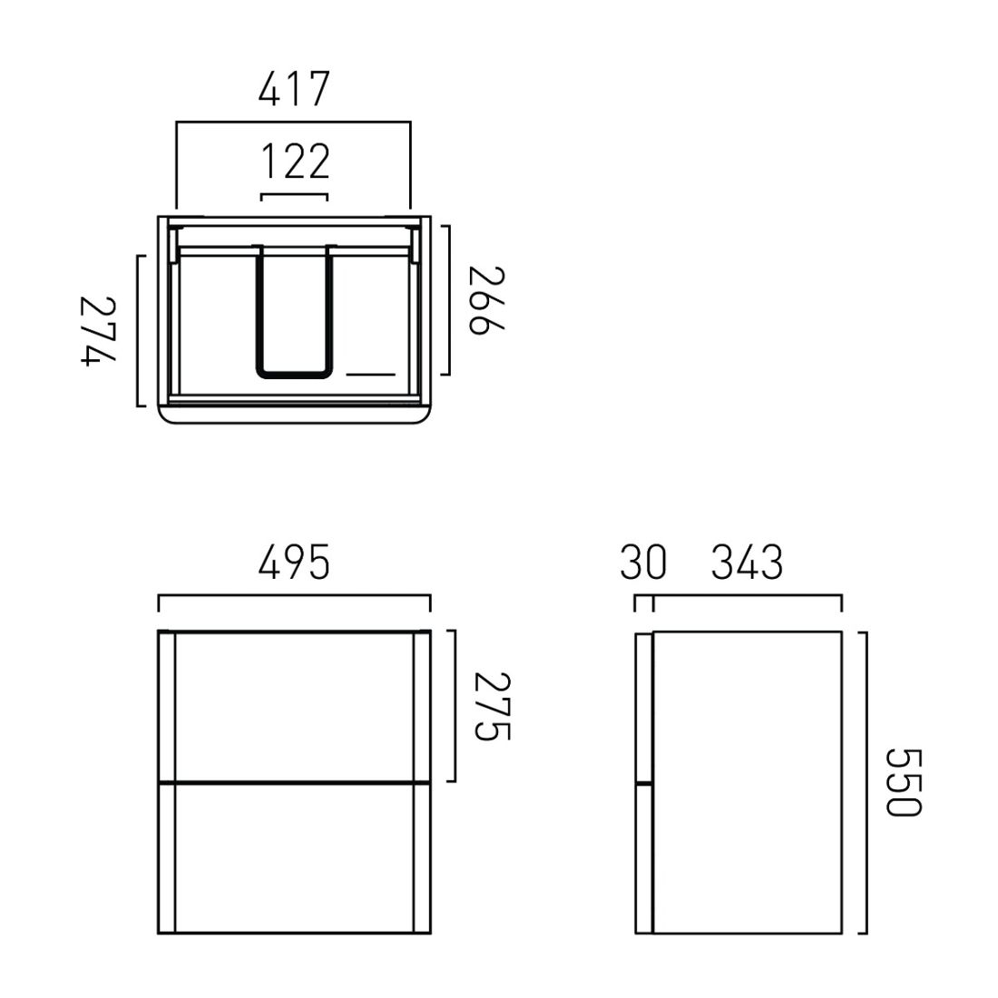 Cameo 500mm Vanity Unit - wall hung
