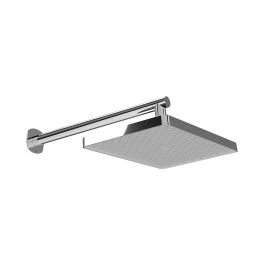 Cameo Fixed Rectangular Shower Head with Wall Mounted Arm Chrome