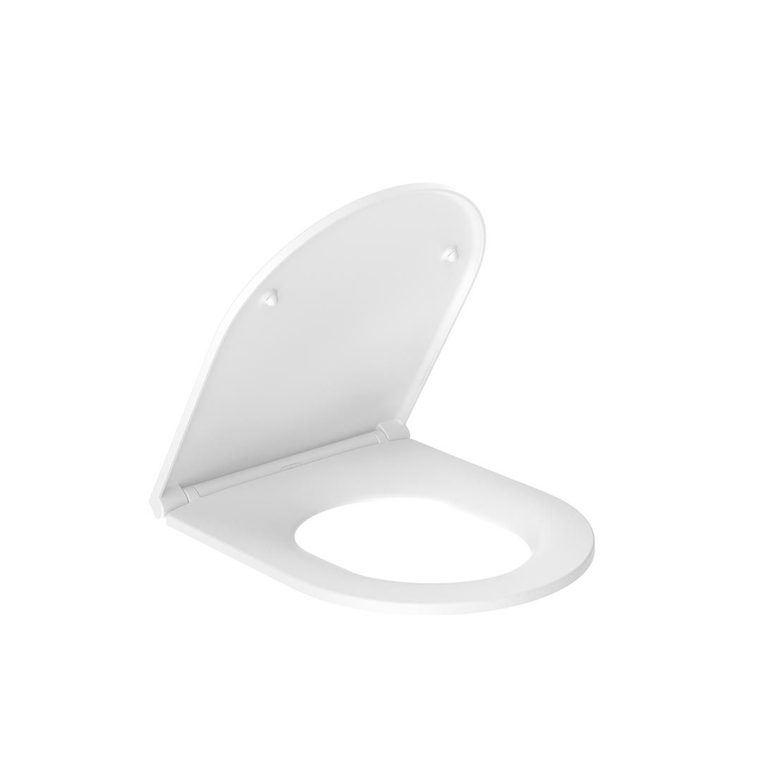 Slimline round toilet seat for back-to-wall and wall hung WCs