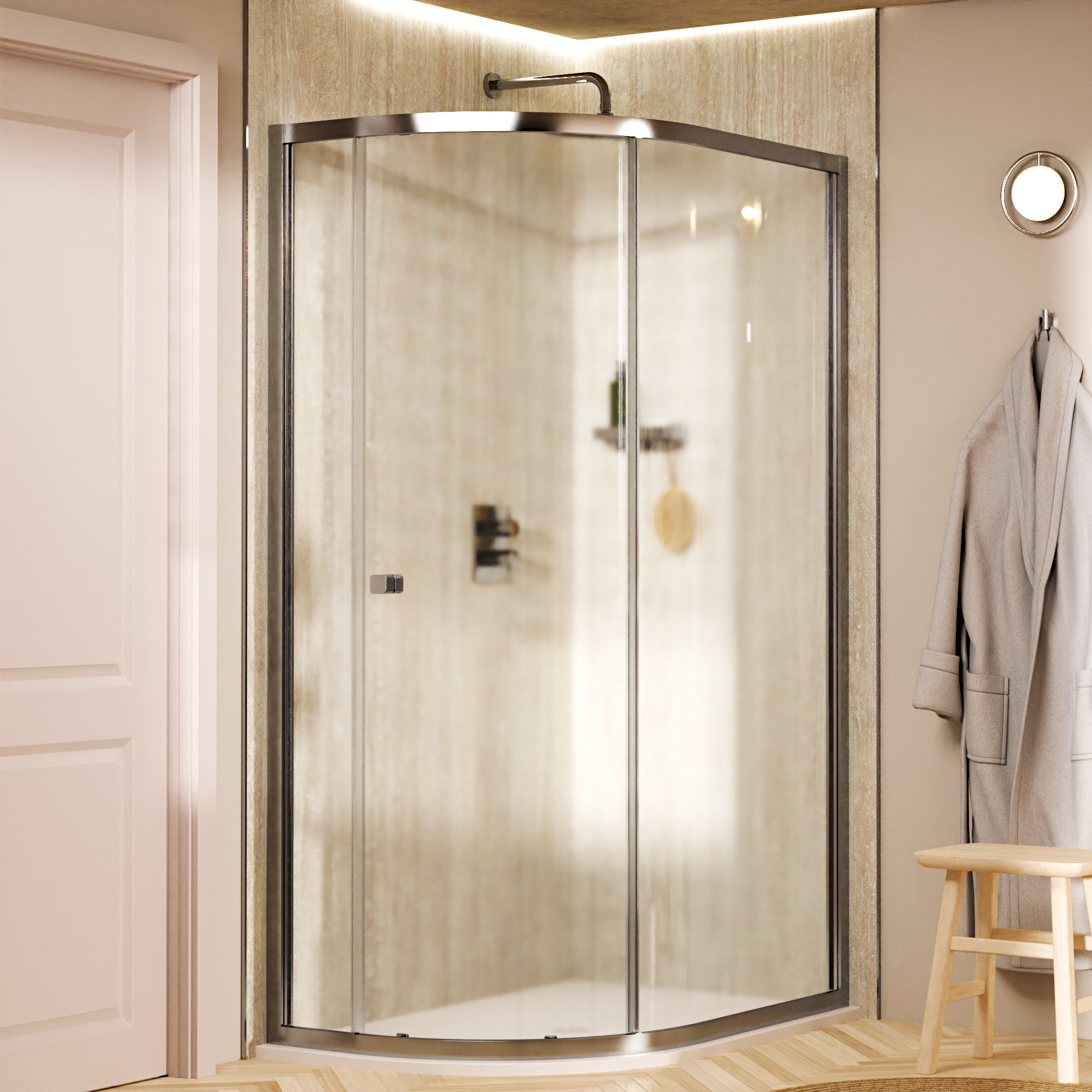 Clear 6 Quadrant Single Door
