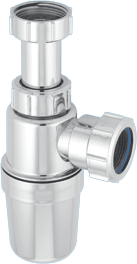 32mm (Euro) CP Plastic Adjustable Inlet Bottle Trap