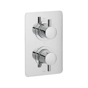 DX Celsius 3 Outlet 2 Handle Concealed Thermostatic Valve Soft Square Backplate