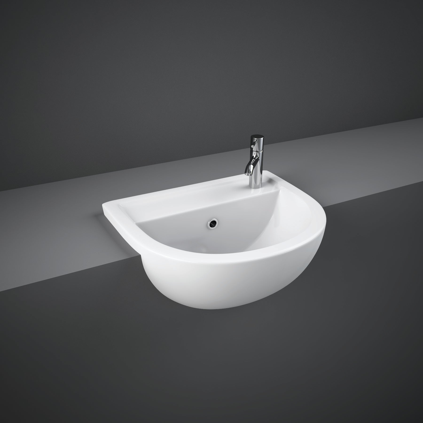 RAK Compact Semi Recessed 1 tap hole basin