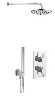 FLORENCE FLORENCE 2 OUTLET SHOWER VALVE,
 ROUND WATER OUTLET AND HOLDER,
 ARM 300MM, OVERHEAD SHOWER 200MM