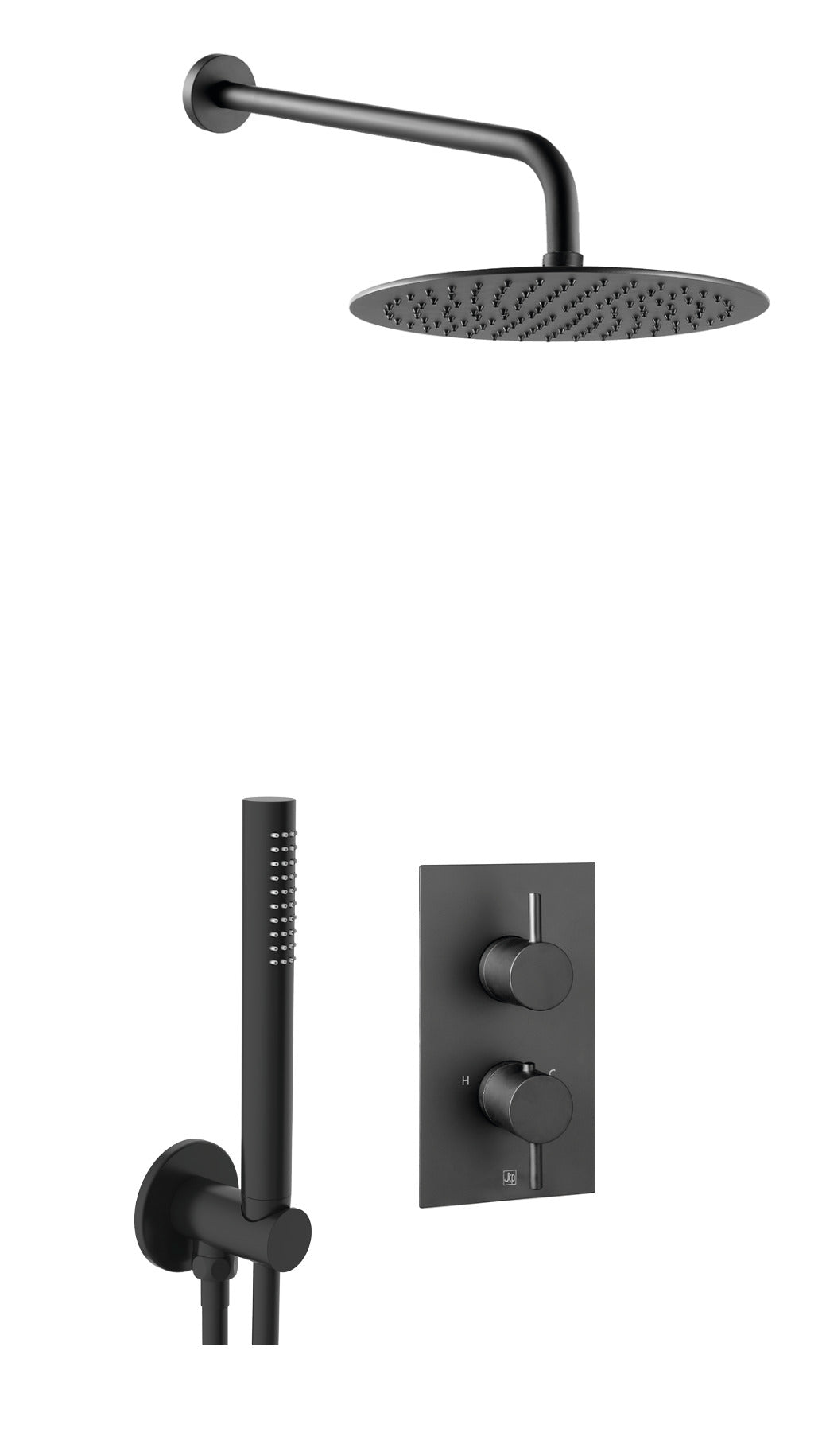 VOS 2 OUTLET SHOWER VALVE, ARM 400MM, OVERHEAD SHOWER 250MM, ROUND WATER OUTLET