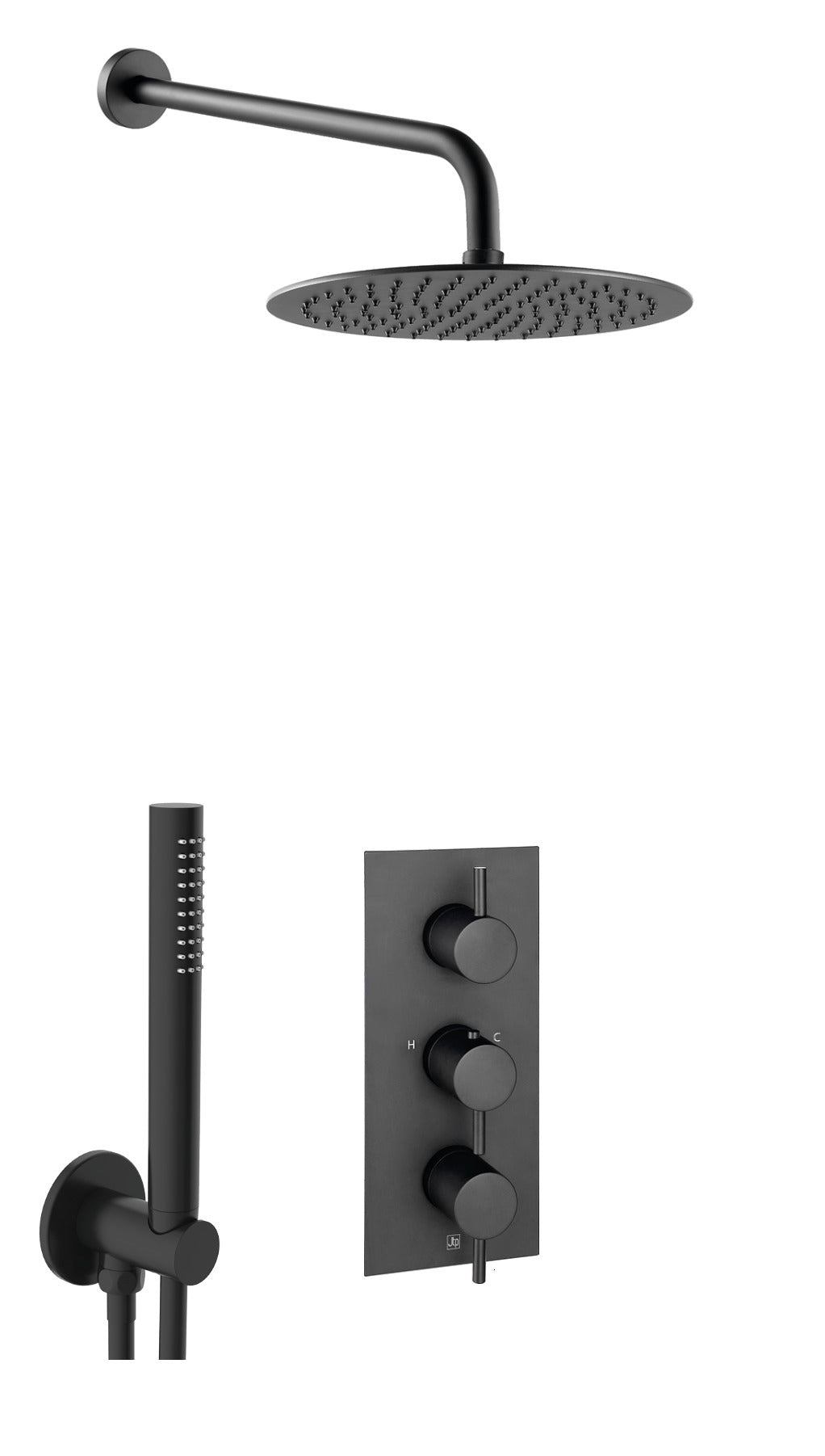VOS 3 OUTLET SHOWER VALVE, ARM 400MM, OVERHEAD SHOWER 250MM, ROUND WATER OUTLET
