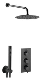 VOS 3 OUTLET SHOWER VALVE, ARM 400MM, OVERHEAD SHOWER 250MM, ROUND WATER OUTLET