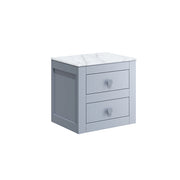 Crosswater Canvass 485 Double Drawer Unit Storm Grey with Carrara Marble Effect Worktop