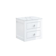 Crosswater Canvass 485 Double Drawer Unit Gloss with Carrara Marble Effect Worktop