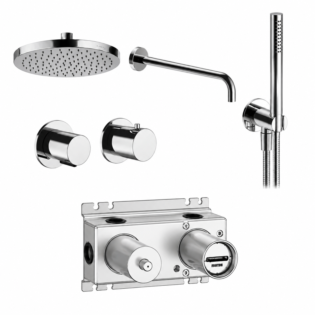 Fantini Rubinetti Docce Complete Concealed Shower Set – Chrome