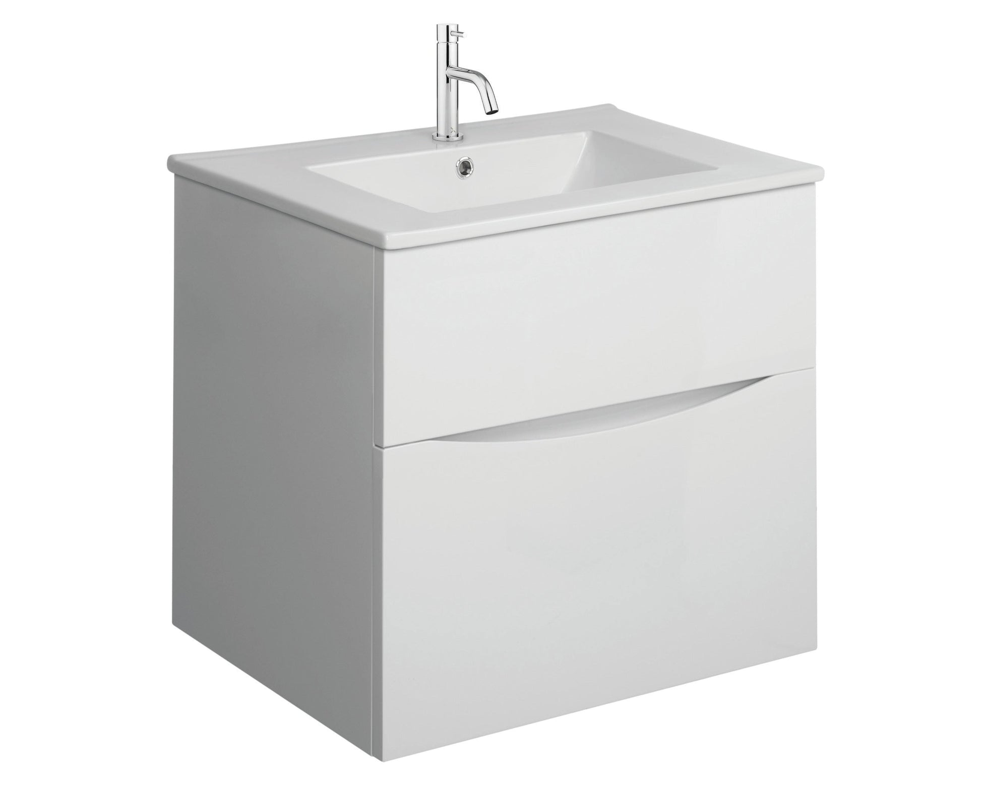 Crosswater Limit 500 Single Drawer Unit Royal Walnut with Ceramic Basin 1TH