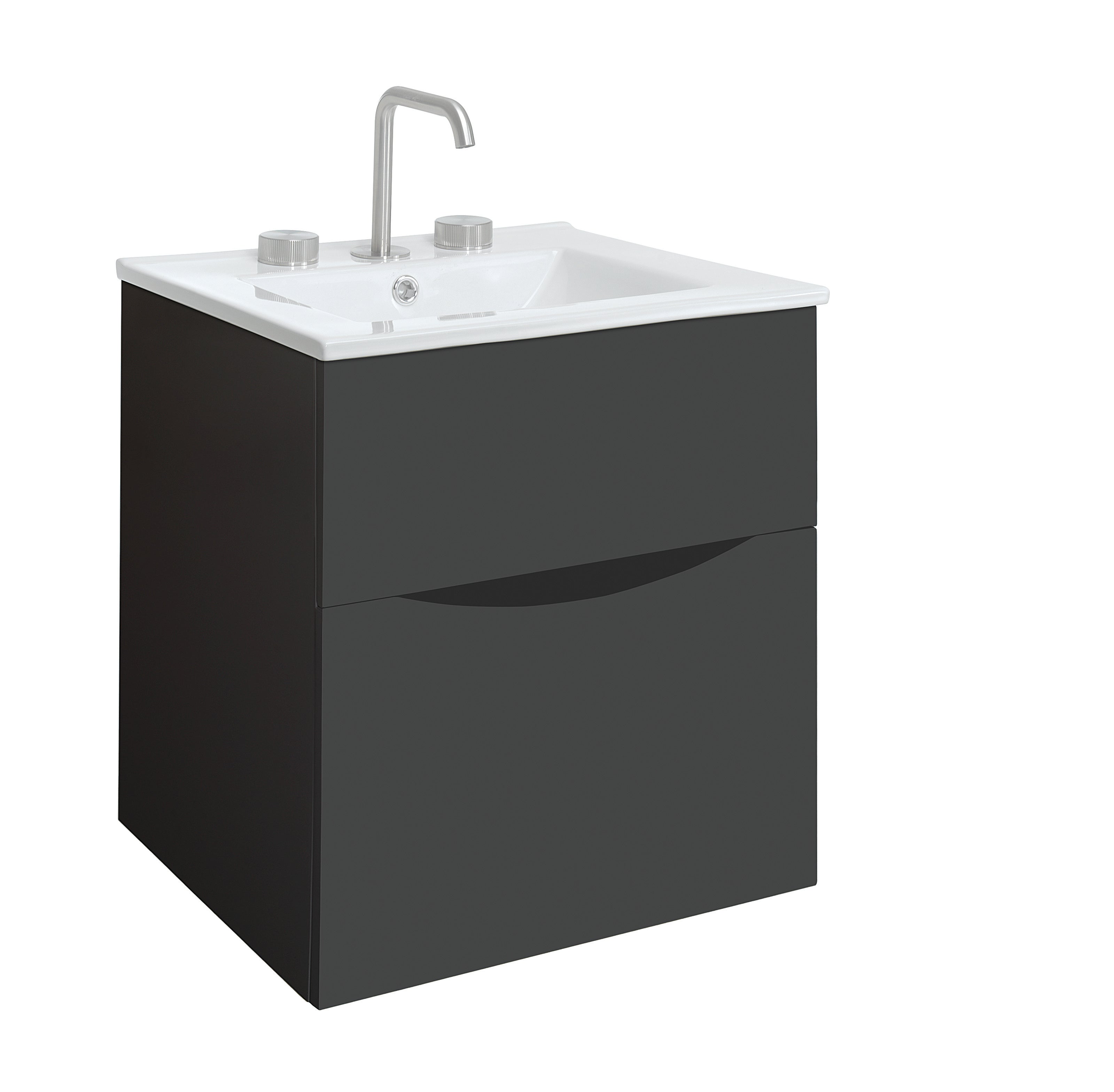 Crosswater Limit 500 Single Drawer Unit Modern Oak with Ceramic Basin 3TH