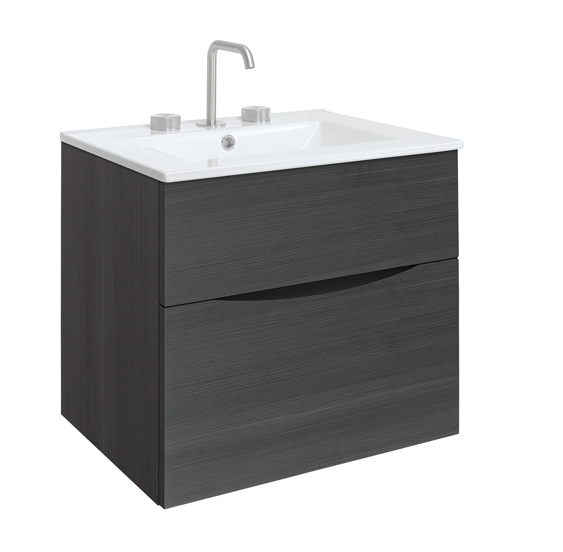 Crosswater Limit 600 Floorstanding Door Unit Modern Oak with Ceramic Basin NTH