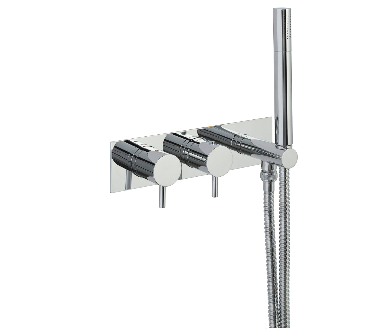 FLORENCE THERMOSTATIC CONCEALED
 2 OUTLET SHOWER VALVE, DESIGNER HANDLE
 WITH ATTACHED HANDSET