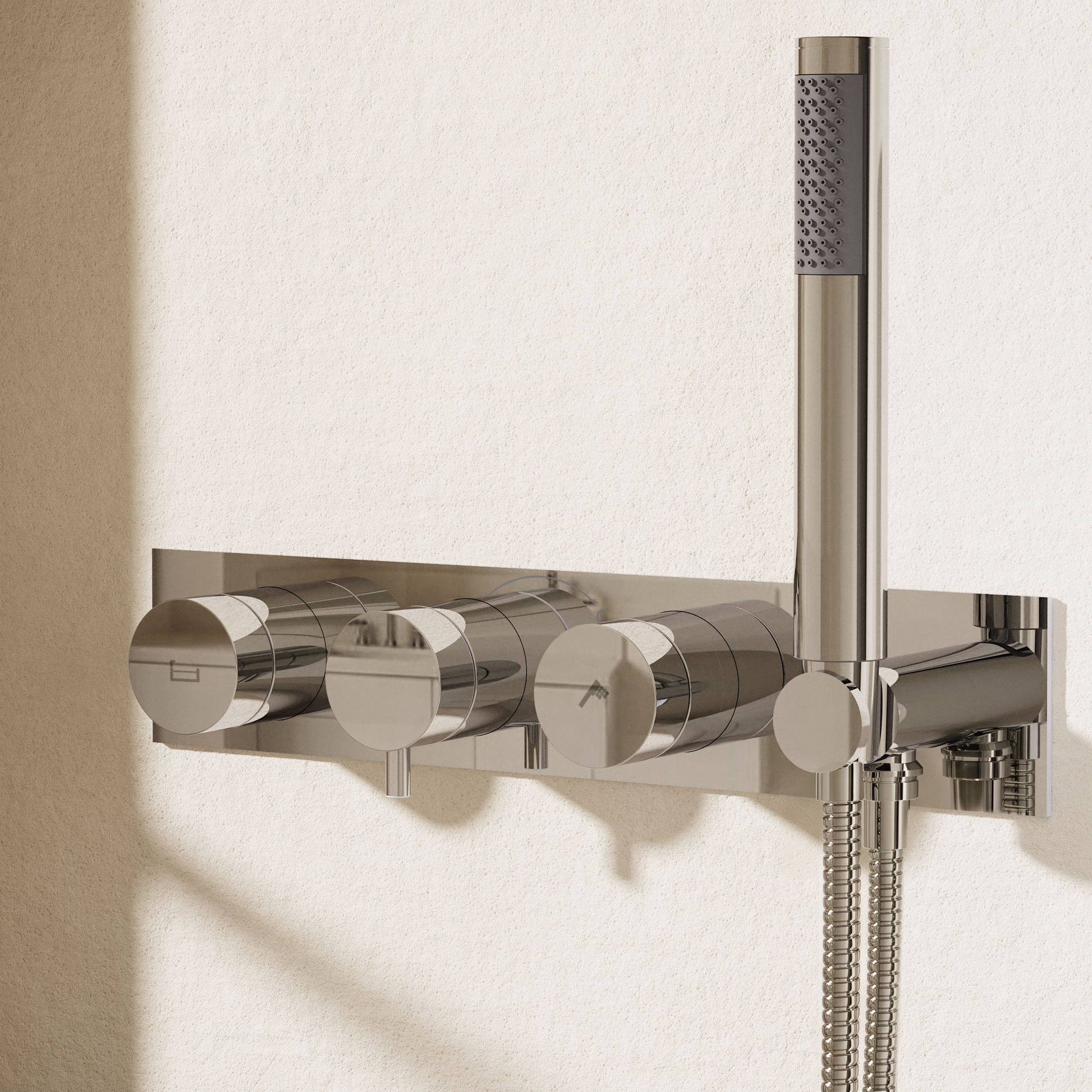 Dial Kai Lever Thermostatic Bath Valve with 2 Way Diverter & Handset