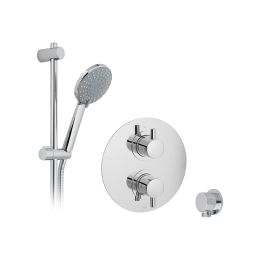 DX Celsius -2 Handle 1 Outlet Concealed Thermostatic Shower Valve Package - Evolve Chrome