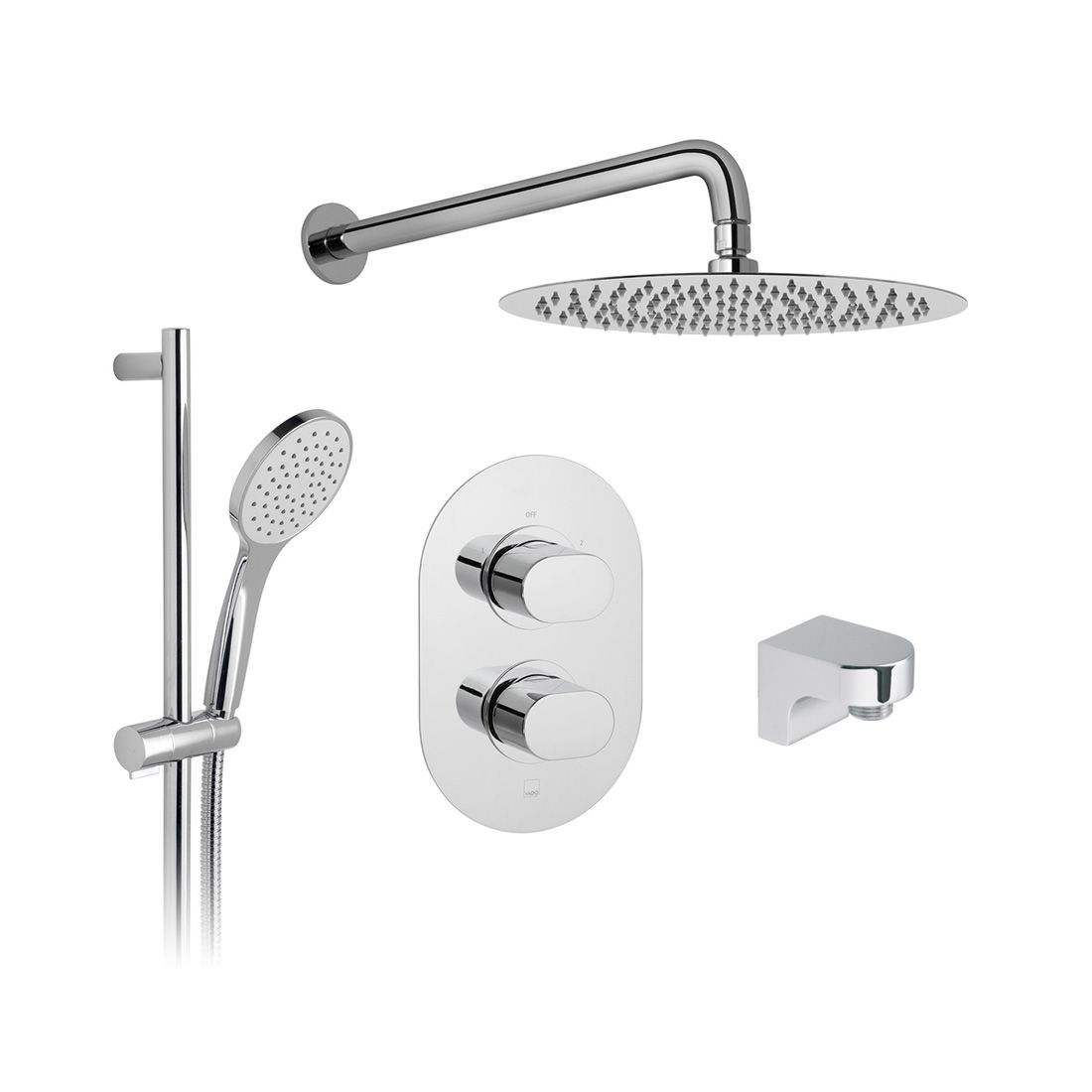 DX Life 2 Handle 2 Outlet Concealed Thermostatic Shower Valve Package - Aquablade