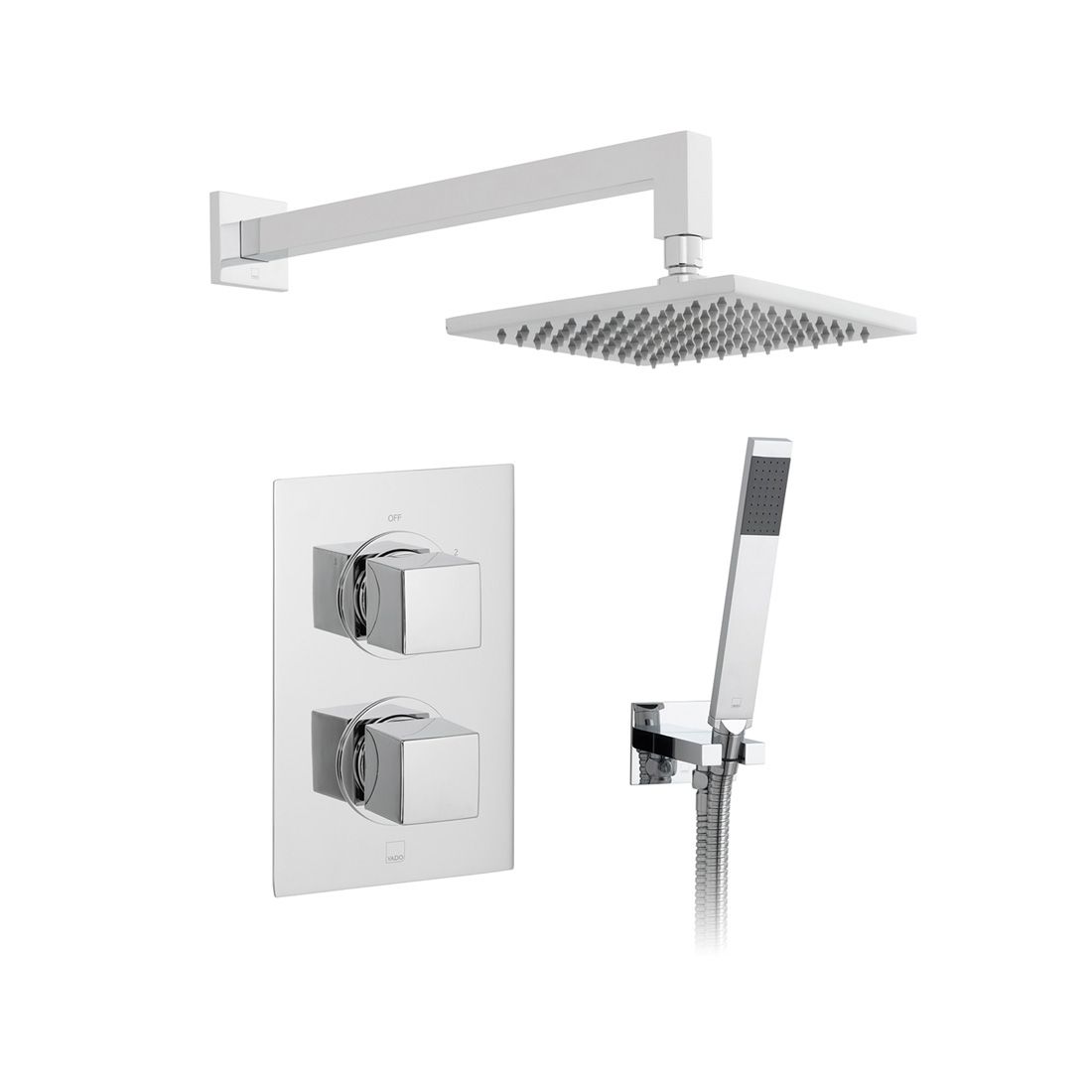DX Mix 2 Handle 2 Outlet Concealed Thermostatic Shower Valve Package - Atmosphere