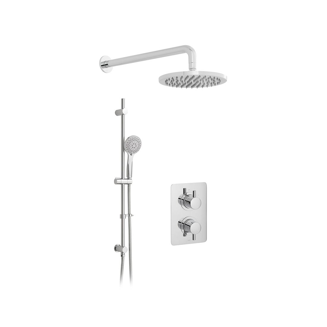DX Celsius 2 Handle 2 Outlet Concealed Thermostatic Shower Valve Package - Atmosphere