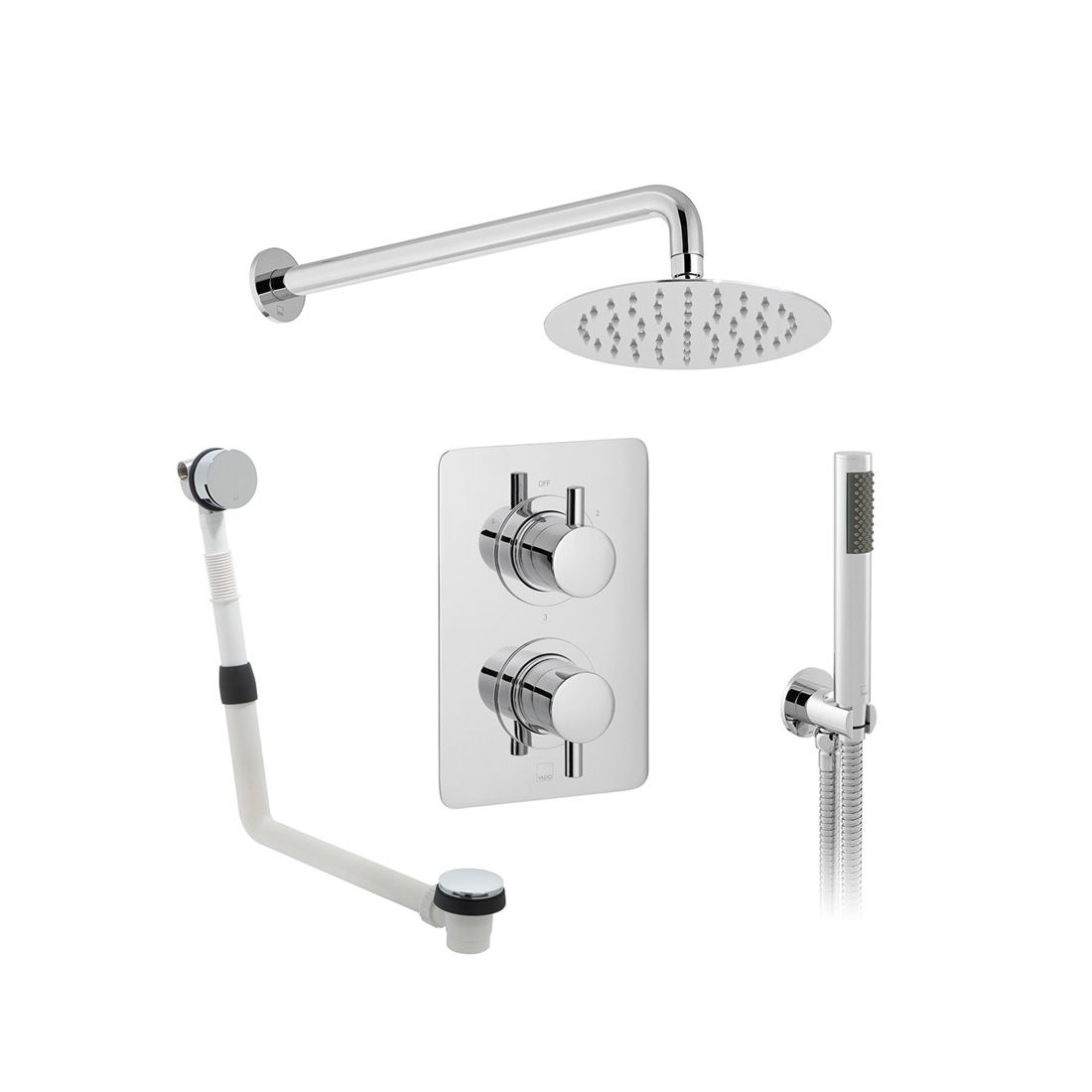 DX Celsius 2 Handle 3 Outlet Concealed Thermostatic Shower Valve Package