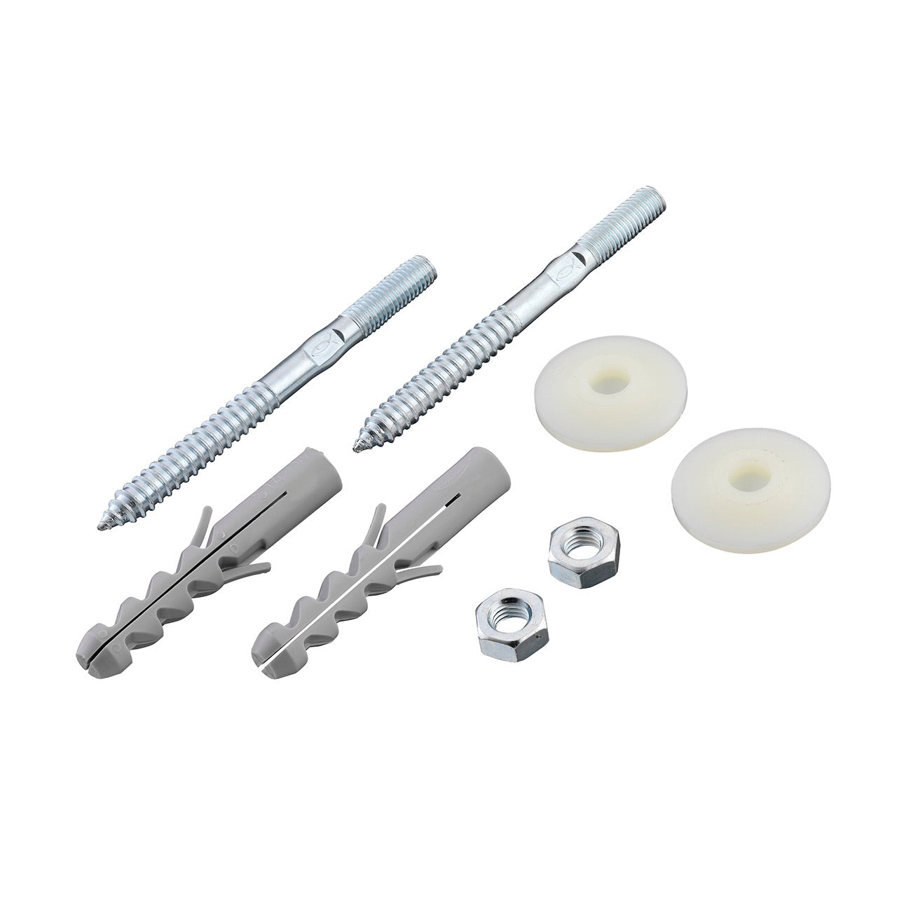Basin fixing set with 12cm rag bolts for solid walls
