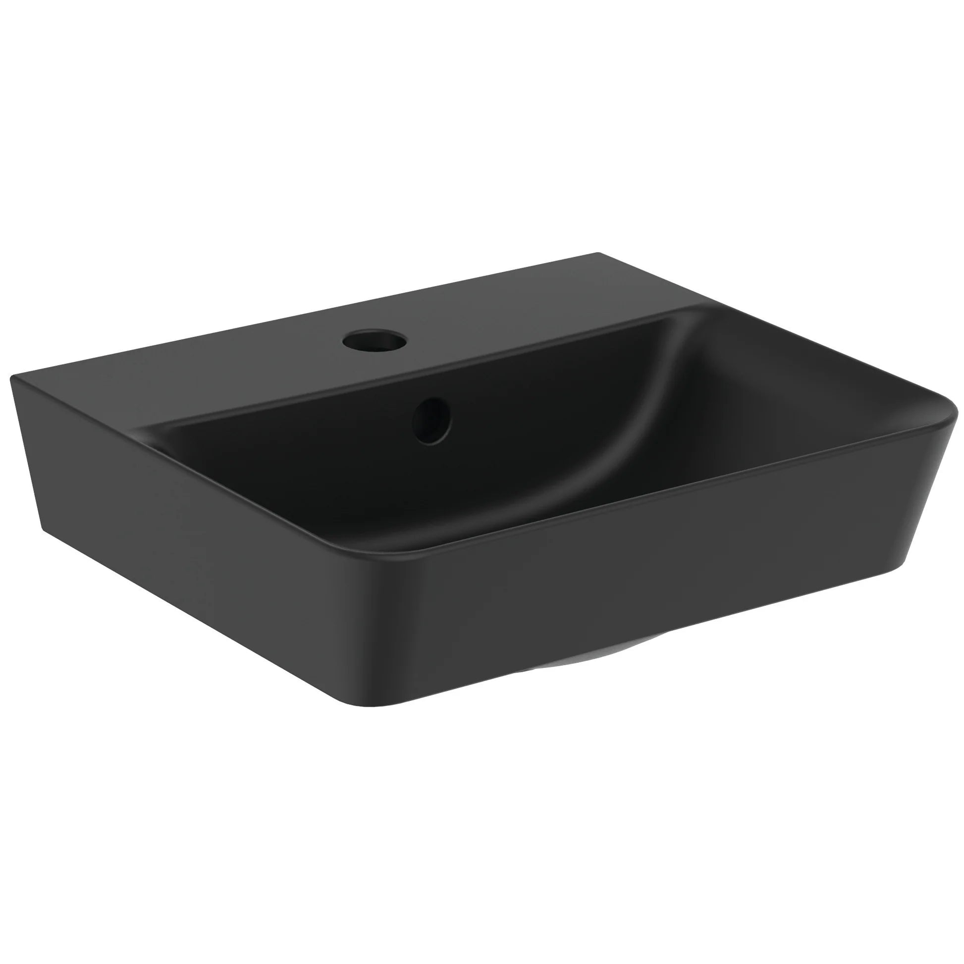 Connect Air Cube 40cm handrinse basin, one taphole with overflow, silk black
