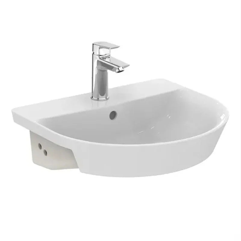 Connect Air Arc 50cm semi-countertop washbasin, one taphole