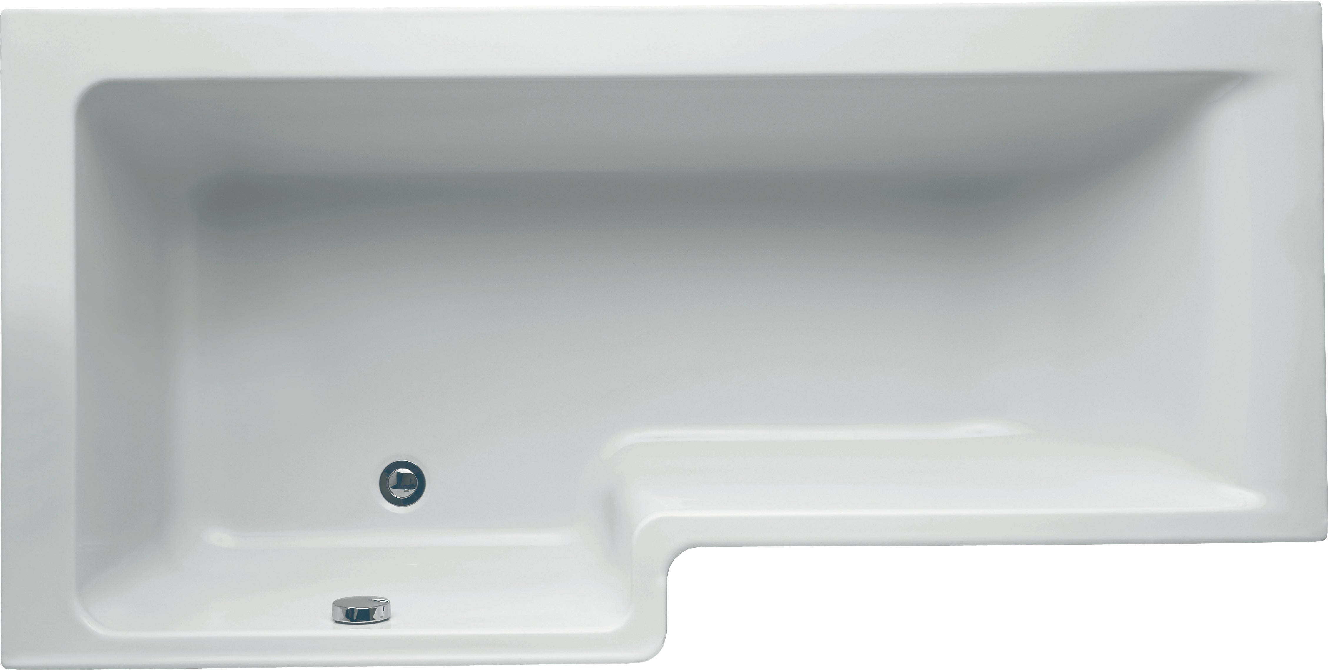 Concept 170 x 70cm Idealform Plus+ Square Shower Bath - no tapholes