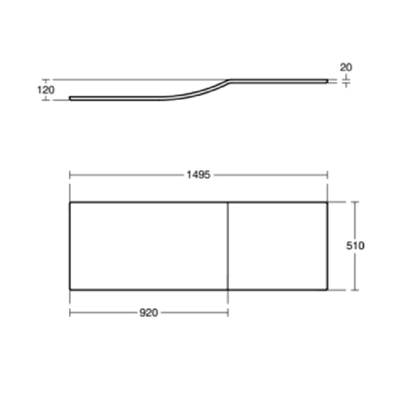 Connect Air 150cm Shower Bath Panel