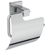 IOM Square toilet roll holder with cover - chrome
