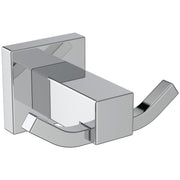 IOM Square double robe hook - chrome