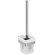 IOM Square wall mounted toilet brush and holder - frosted glass