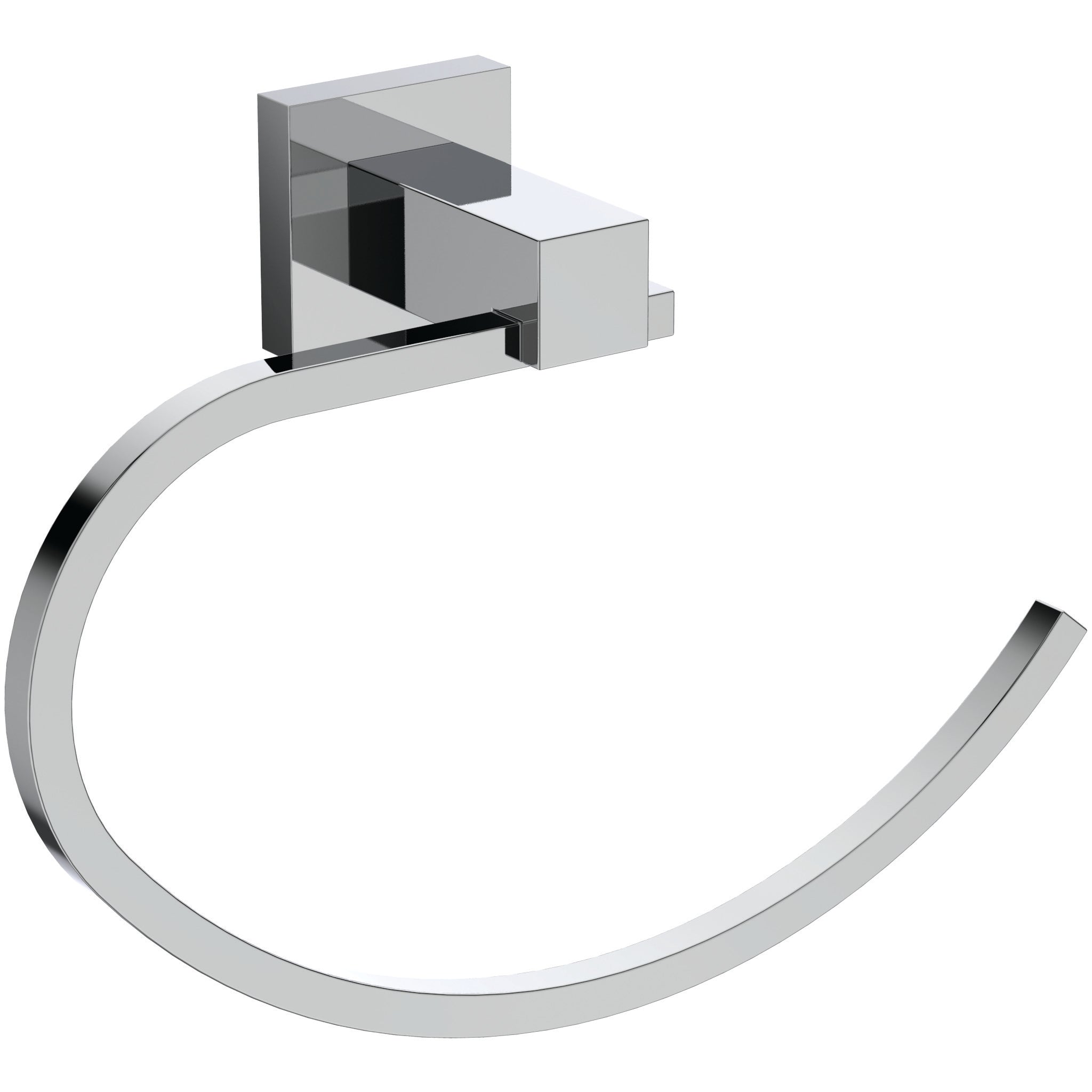 IOM Square towel ring - chrome