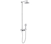 THERMOSTATIC VERTICAL STRAIGHT SHOWER POLE WITH OVERHEAD SHOWER