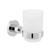 Elements Frosted Glass Tumbler and Holder Wall Mounted Chrome