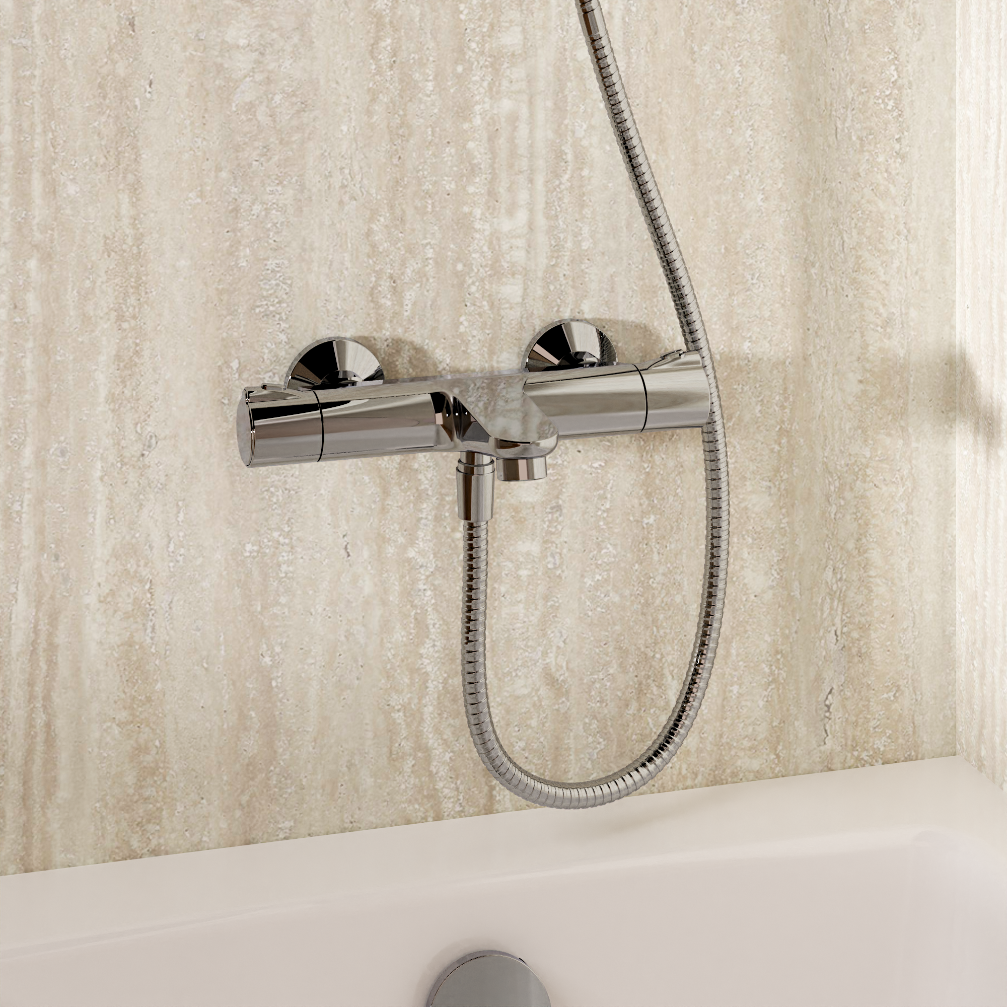 Exposed Touch Thermostatic Bath Shower Mixer