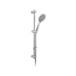 Evolve Slide Rail Shower Kit with Round 4 Function Rub-Clean Shower Handset with Pause Function, 680mm Slide Rail and 150cm Shower Hose Chrome
