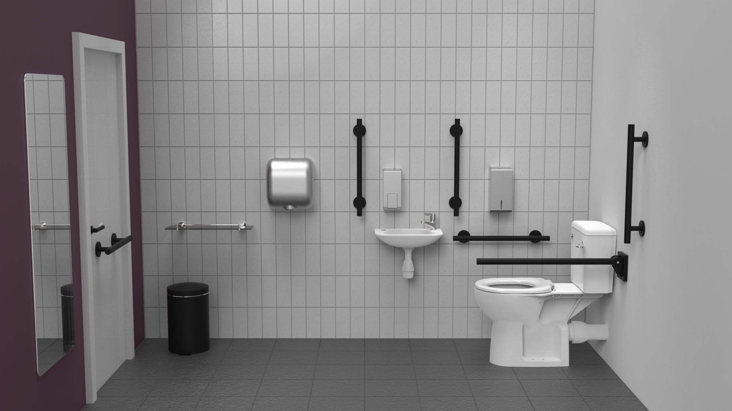 Rimless Luxury Close Coupled Ambulant Doc M Toilet Pack