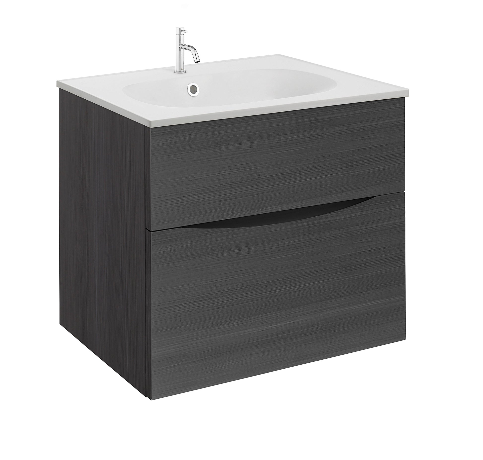 Crosswater Limit 600 Floorstanding Door Unit Royal Walnut with Basin 1TH