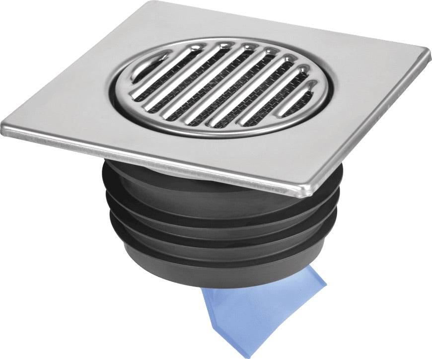 150mm Square Stainless Steel Tile with Internal Non-Return Valve