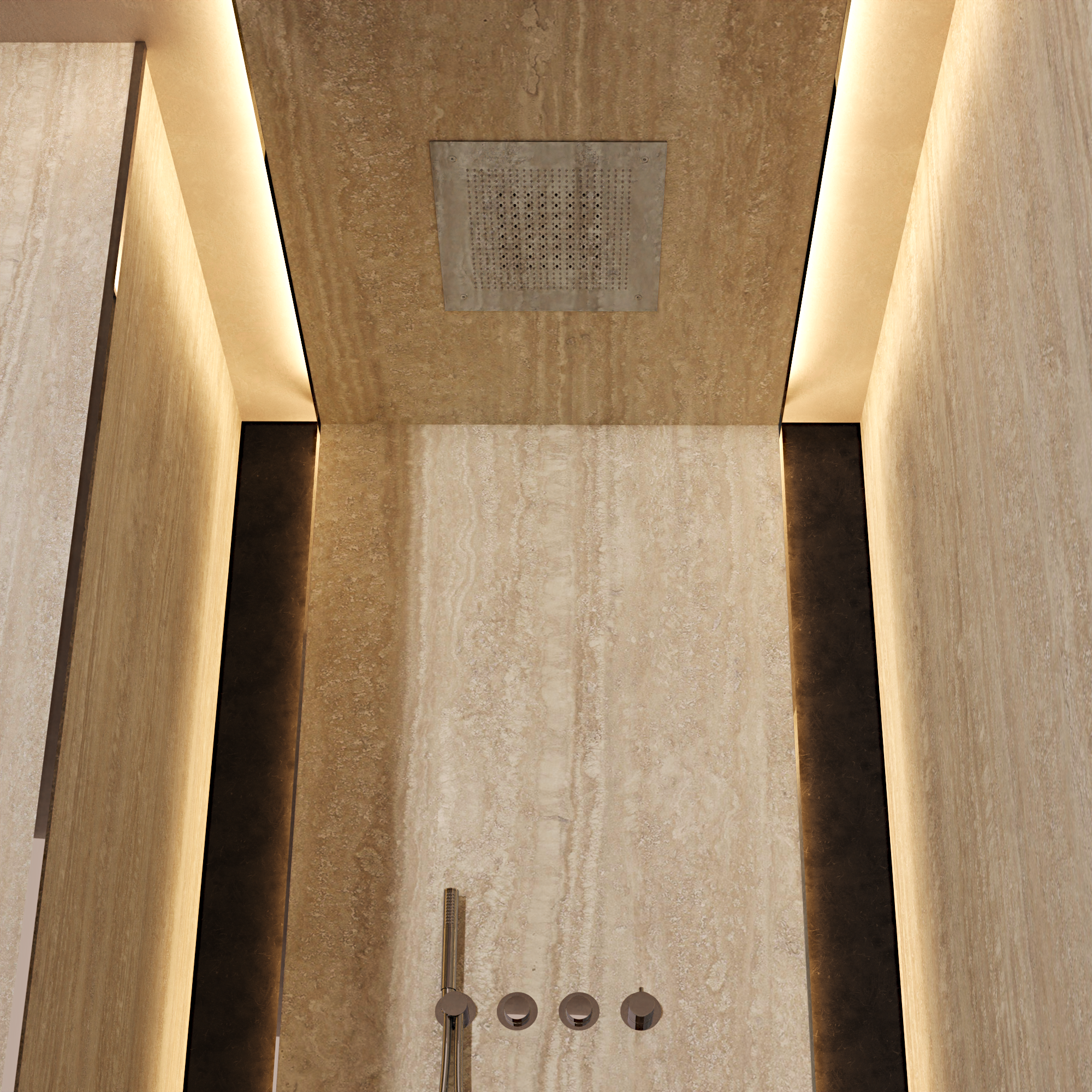 Tranquil Recessed Shower Head Dual Flow 380mm