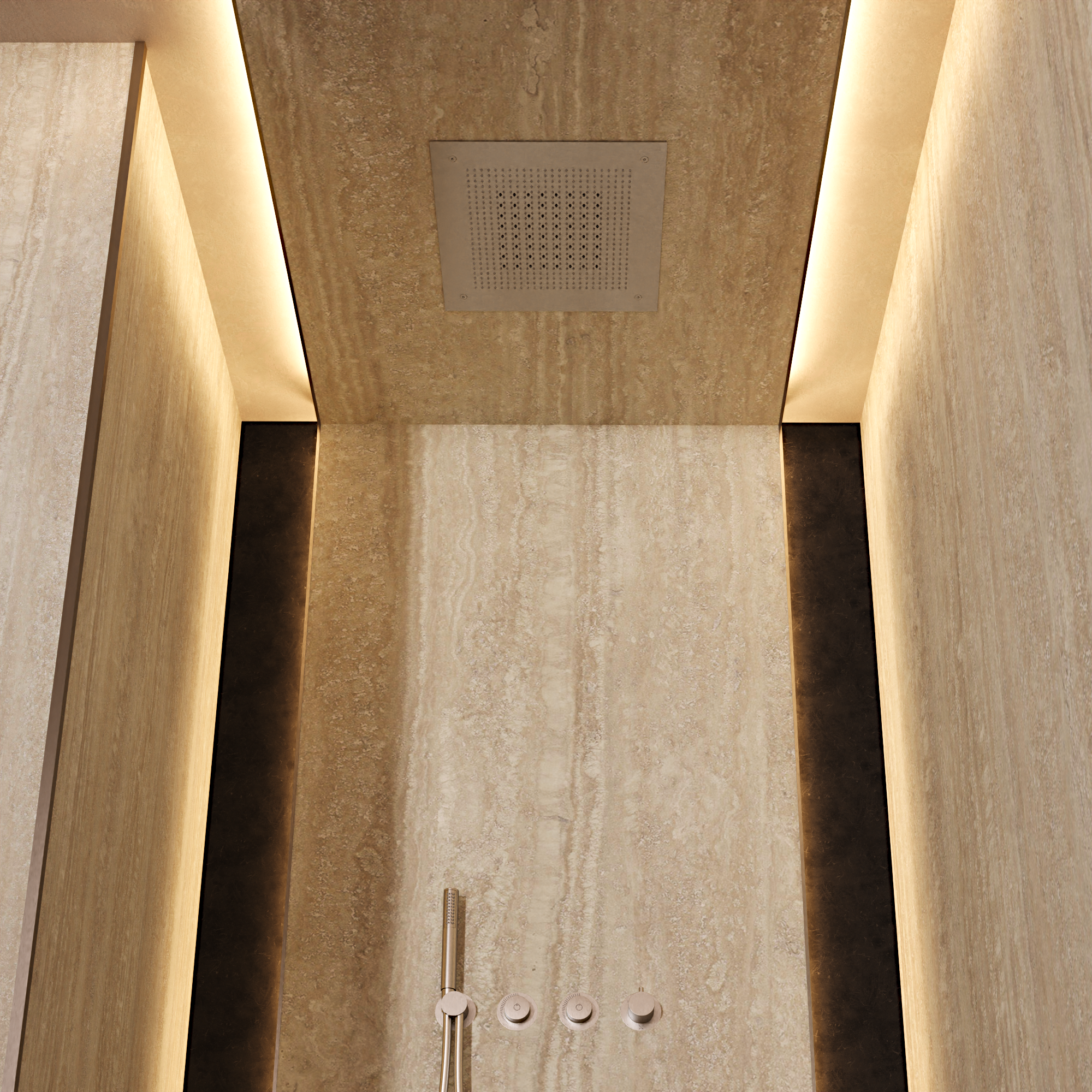 Tranquil Recessed Shower Head Dual Flow 380mm
