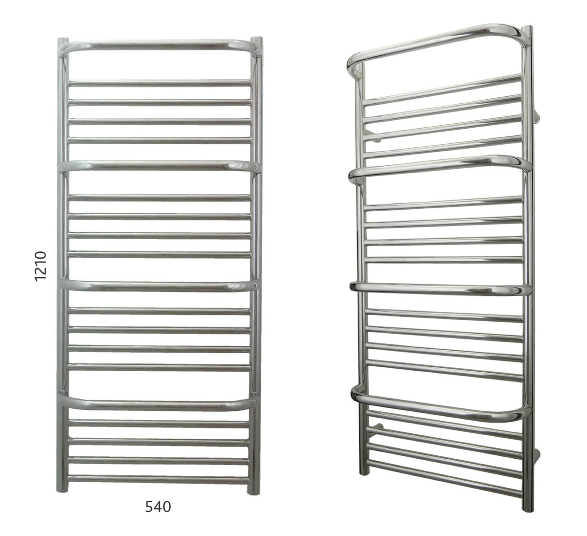 Findon Cylindrical Electric Flat Front Towel Rail 1210x540mm