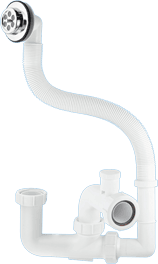 75mm Seal Anti-Syphon Bath Trap with Flexible Overflow