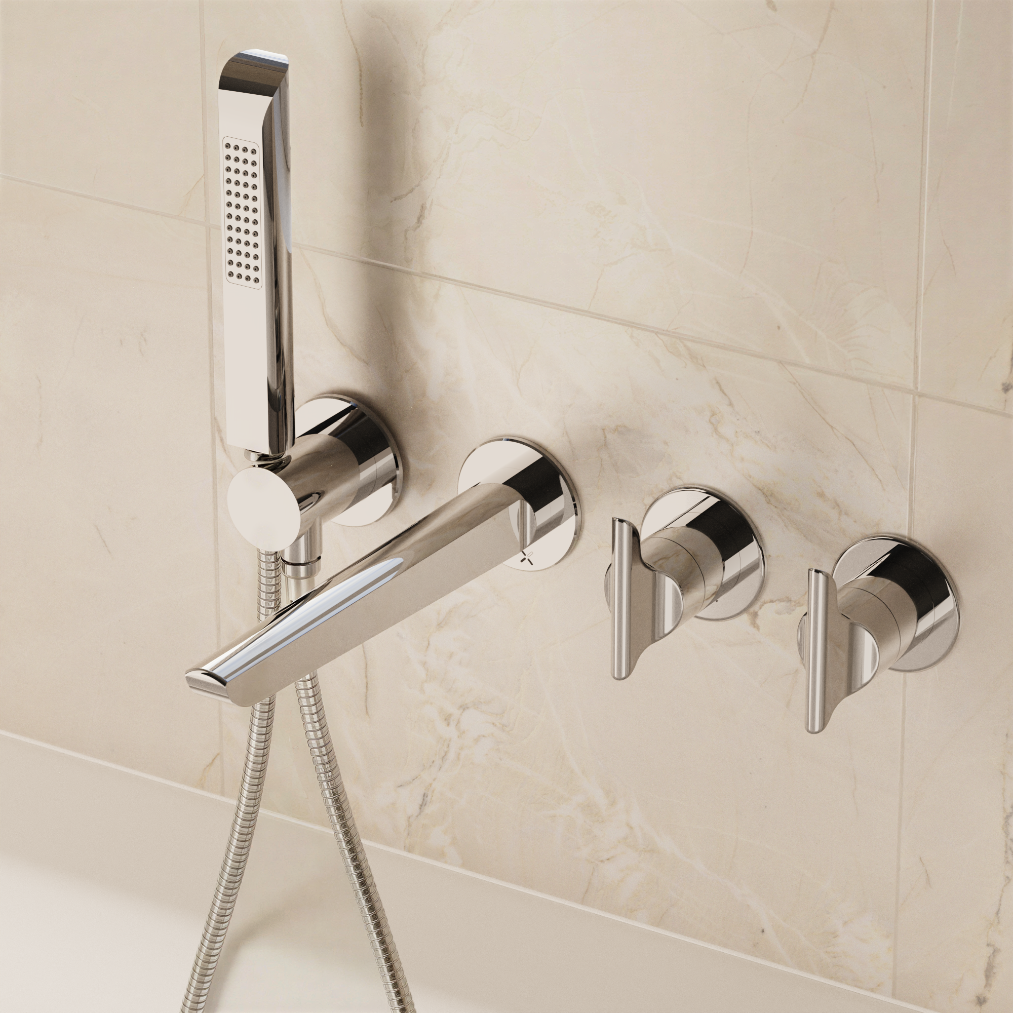 Module Foile 2 Handle With Bath Spout & Handshower