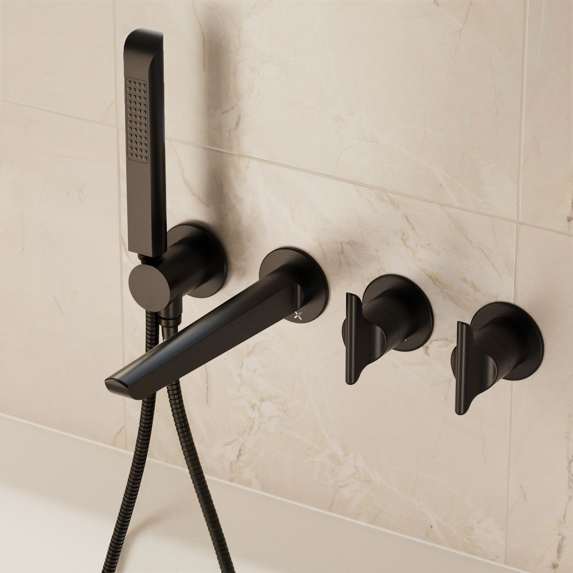 Module Foile 2 Handle With Bath Spout & Handshower