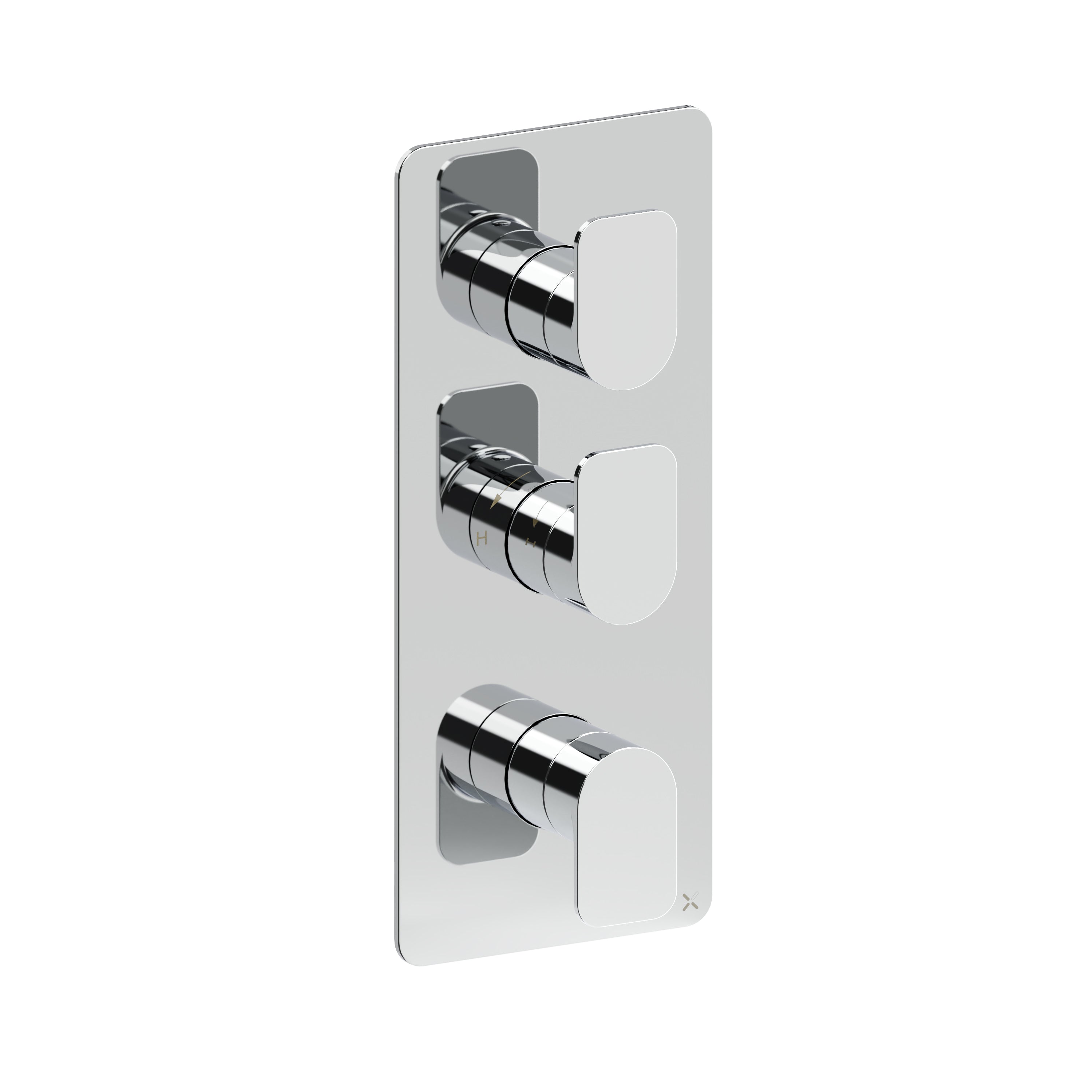 Fuse 2 Outlet 3 Handle Portrait Valve & Trimset