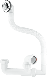 60mm Seal Extended Body Bath Trap with Flexible Overflow