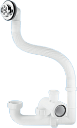 50mm Seal Anti-Syphon Bath Trap with Flexible Overflow