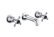 GROSVENOR 3 HOLE WALL MOUNTED BASIN MIXER, BLACK INDICES